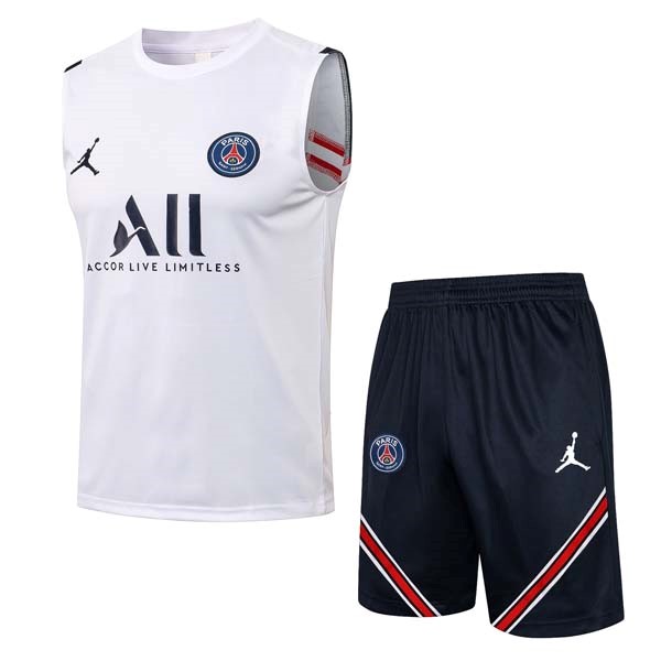 Maglia Paris Saint Germain Senza Maniche Set Completo 2022 Bianco